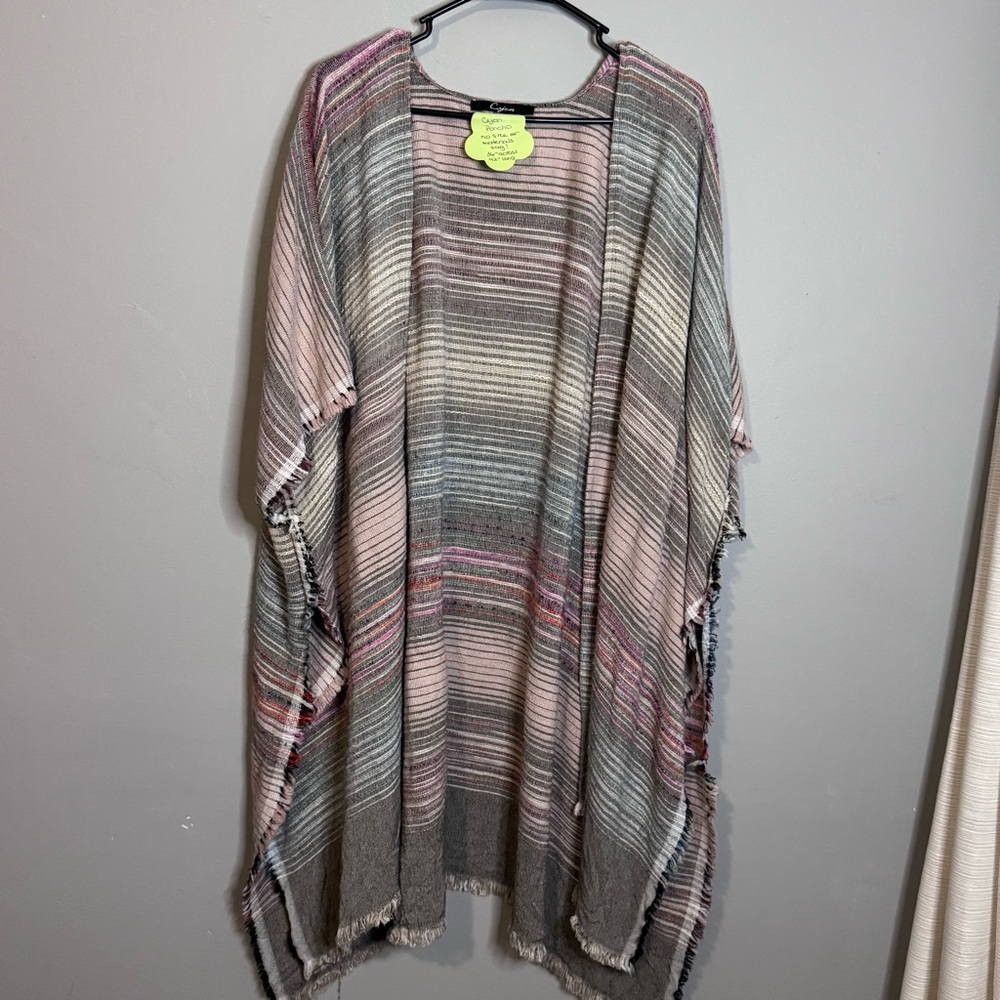 Boho Striped Women's Poncho